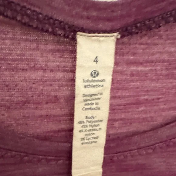 lululemon athletica Heathered Purple and Gray Short Sleeve Tee - Picture 2 of 3